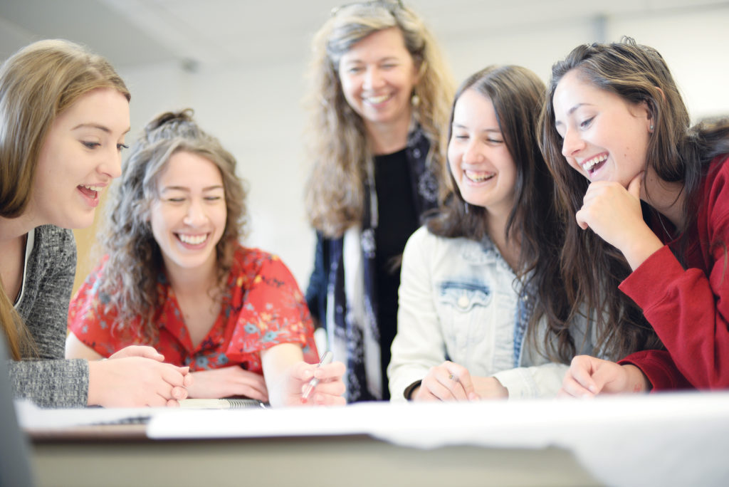 A group of Bachelor of Interior Design students with instructor.