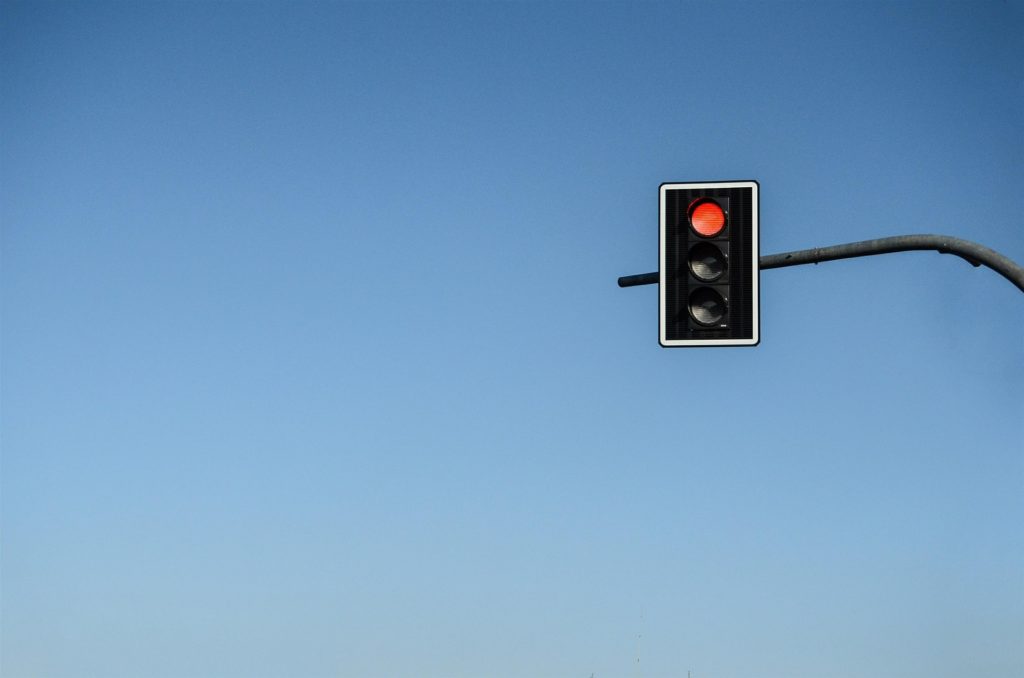 traffic light indicating stop