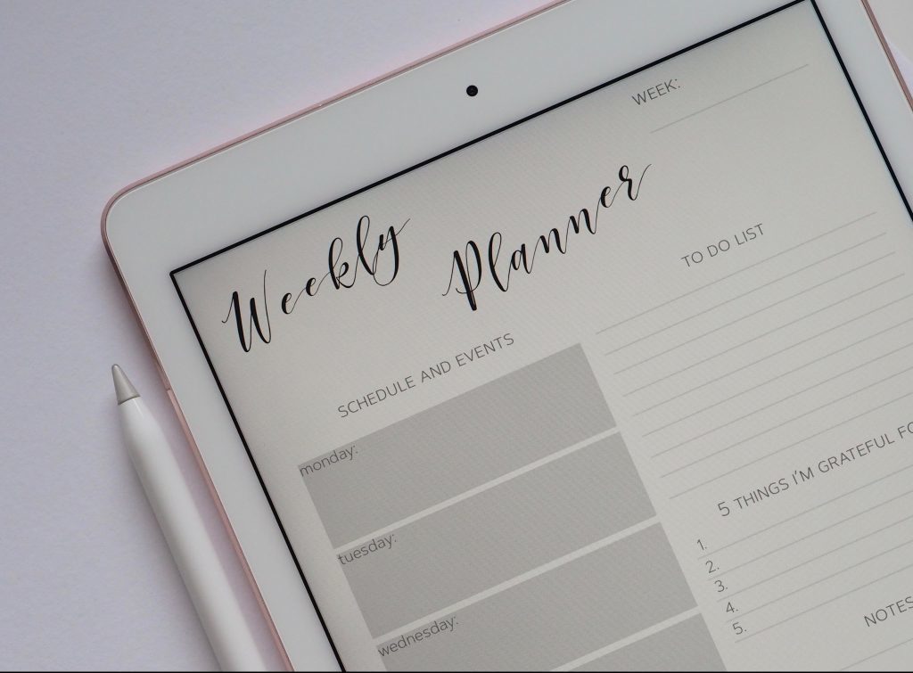 ipad with planner app