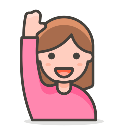 girl raising hand logo