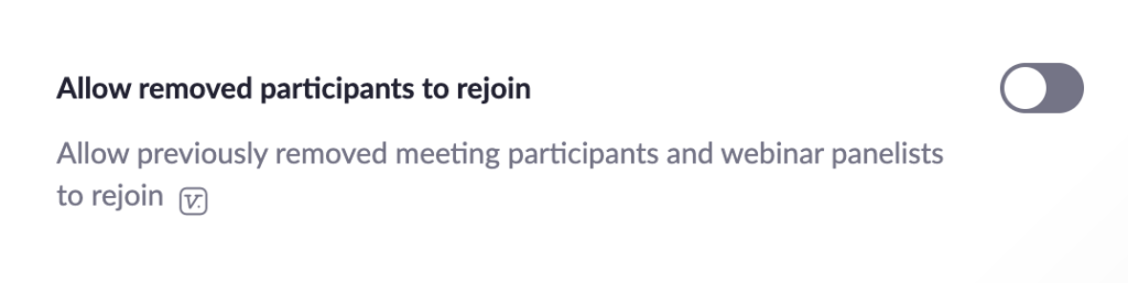 Allow removed participants to rejoin setting