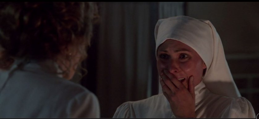 Screen capture of crying nurse character from TV show