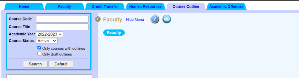 The Course Outline tab