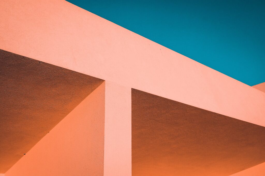 graphic of pink architecture