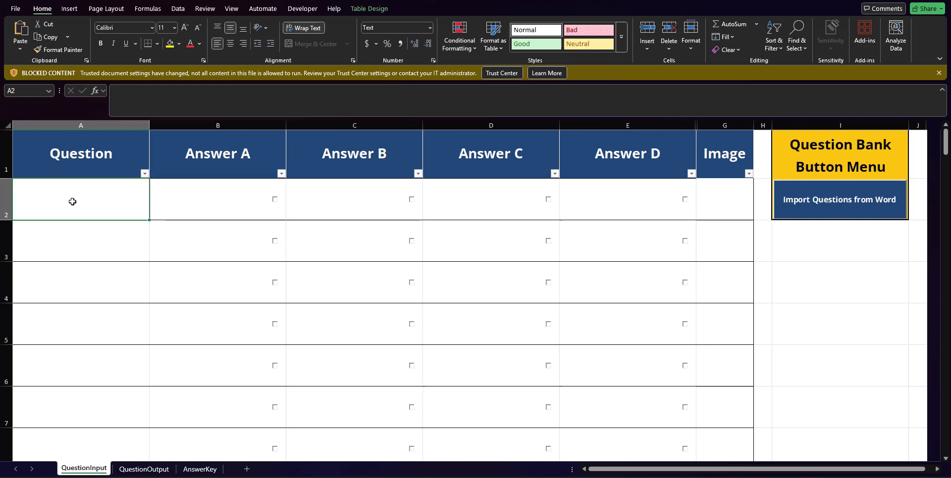 Tutorial gif displaying of visualization of exam question manager initialization